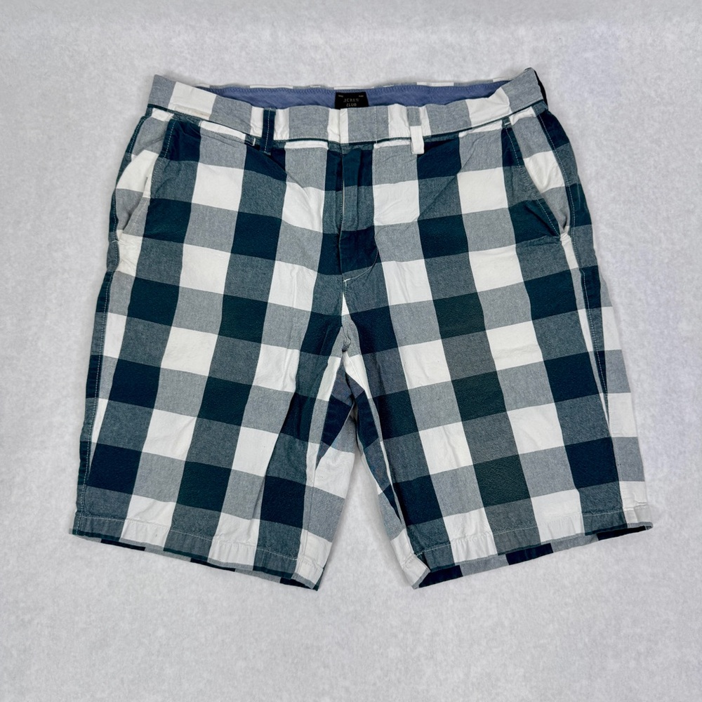 J CREW Club Blue & White Plaid Shorts - E7826 - Sz 34